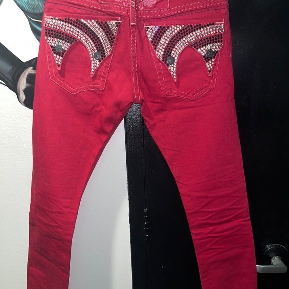 Robins Jeans white and black bedazzled - Picture 2 of 10